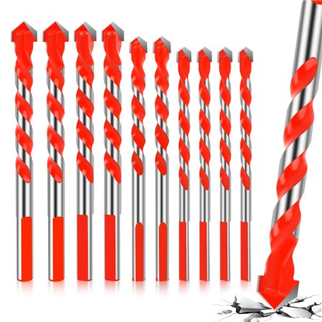 Lot de 10 Forets carrelage en porcelaine Ø 3-12 mm