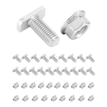 QWORK® Lot de 20 vis à tête marteau M10 x 25