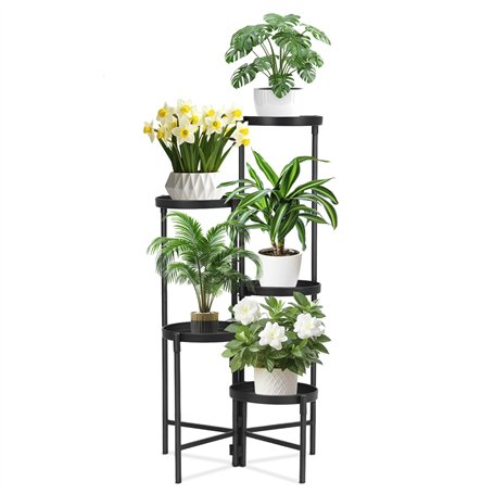 QWORK® Support de plantes en métal à 5 ​​niveaux