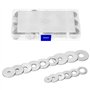 QWORK® 250 Pièces rondelles, rondelles plates en acier inoxydable 304 pour vis, 15 tailles de rondelles pour assortiment de boul