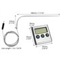 QWORK® Thermomètre Cuisine Numérique - Sonde, Fonction minuterie, Écran LCD - pour Cuisson au Four et Barbecue