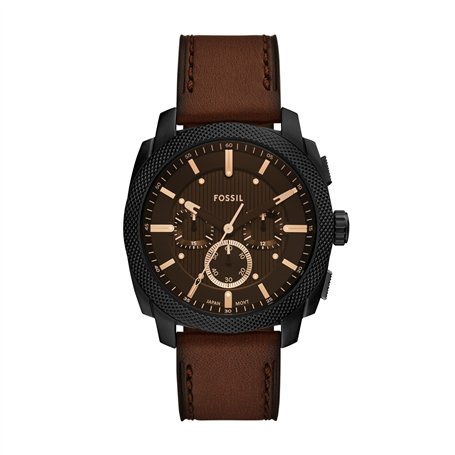 Fossil Montre chronographe pour homme en cuir marron
