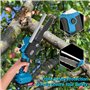 Mini tronçonneuse à batterie 6 pouces, tronçonneuse électrique portable sans fil avec 2 batteries, tronçonneuse essence scie éle