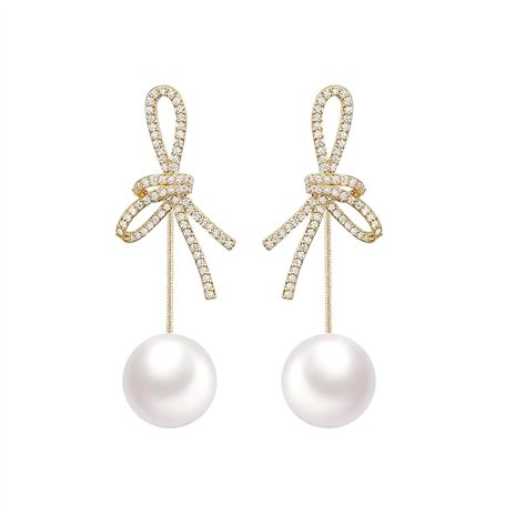 BKEPDY Boucles d'Oreilles Femme avec Nœud Pendantes Longues en Acier Inoxydable de Haute Qualité et Plaqué Or Hypoallergénique a