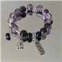 FDEETY Bracelet Femme Pierre Naturelle Violet Noir Bijoux Femme Élégant Bracelet Perle pour Femme Amitié pour Cadeau Spécial