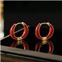 XFSRG Boucles d'Oreilles Femme Acier Inoxydable Plaqué Or Rouge Créoles Pendantes Fantaisie Bijoux Mode Cadeau