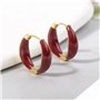 XFSRG Boucles d'Oreilles Femme Acier Inoxydable Plaqué Or Rouge Créoles Pendantes Fantaisie Bijoux Mode Cadeau