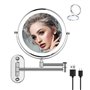 jutyum grossissement éclairage LED Miroir cosmétique Miroir de Rasage pivotant 360°Montage Mural Miroir de Maquillage pour Salle