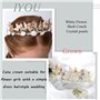 IYOU Princesse Fleur D'or Et Coquillage Casque Perle Chaîne De Cheveux Cristal De Mariée Accessoires De Cheveux De Mariage pour