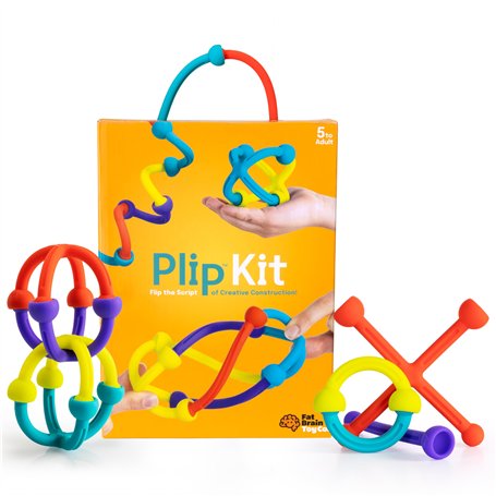 Fat Brain Toys Plip Kit | Ensemble de 52 pièces en Silicone Flexible dans Une variété de Formes