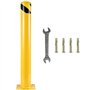 VEVOR Bollard de Sécurité 122x14 cm 2PCs, Borne de Sécurité en Tuyau d'Acier, Revêtement en Poudre Jaune, Barrière de Sécurité a