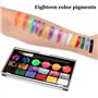 Palette de Maquillage pour Enfants, Vegena 18 Couleurs Kit de Peinture Corporelle pour le Visage et le Corps avec 2 Pinceaux et