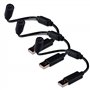 MEIZHEN Lot de 3 câbles de rechange USB pour manette de jeu Xbox 360 PC filaire Rock Band et Guitar Hero - Noir