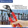 MichaelPro MP003068 Pince de pompe à eau isolée de 25,4 cm, certifiée VDE 1000 V, dureté des mâchoires HRC58 à 62, poignées anti