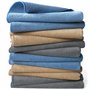 Polyte - 12 Chiffons de Nettoyage en Microfibres - qualité Professionnelle - Bleu/Camel/Gris - 41 x 41 cm