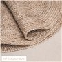 RAJRANG Tapis en Jute tressé - Boho Tapis de Tapis Ovale tissé à la Main pour la décoration intérieure 100% Jute Naturel - 152 x