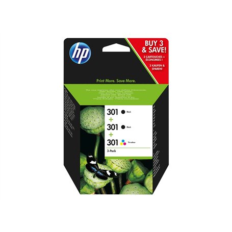 HP 301 Pack de 3 Cartouches d'Encre
