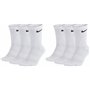 Nike Everyday Cushioned Crew Chaussettes Sport SX7664 Lot de 6 paires de chaussettes d'entraînement unisexes Taille 46-50 Blanc