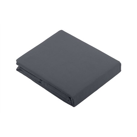 STOF - Drap Plat - Taille 300x240 cm - 100% Coton - Couleur Gris - Modèle Alicia - Qualité Exceptionnelle - Certifié Oeko-Tex -