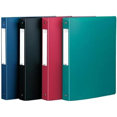 OXFORD Classeur Memphis A4 Dos 40mm 4 Anneaux Ronds Couverture Polypro Coloris Assortis