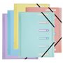 Exacompta - Réf 56170E - 1 trieur Chromaline Pastel - 3 rabats - avec élastiques et fenêtres découpées - couverture et intérieur