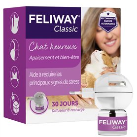 FELIWAY Classic 30 Jours - Kit Complet avec Diffuseur de Phéromones Apaisantes pour Chats + Recharge 48 ml - Aide à Réduire les  FELIWAY Classic 30 Jours - Kit Complet avec Diffuseur de Phéromones Apaisantes pour Chats + Recharge 48 ml - Aide à Réduire les