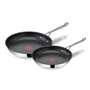 Tefal Jamie Oliver Cook's Direct Inox Lot de 2 poêles 24/28 cm