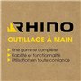 RHINO - Râpe à métaux plate 200mm - Lime à métaux plate avec manche bi-matière - Longueur 200 mm - Garantie 5 ans - Permet de ré