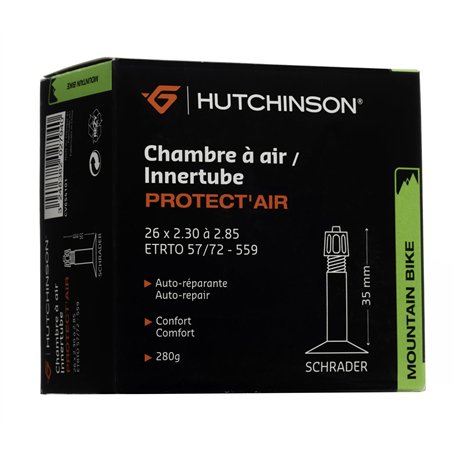HUTCHINSON - Chambre À Air - VTT - Protect'Air - Auto-Réparante - Liquide Anti-Crevaison Intégré - Valve Schräder - Épaisseur 0.
