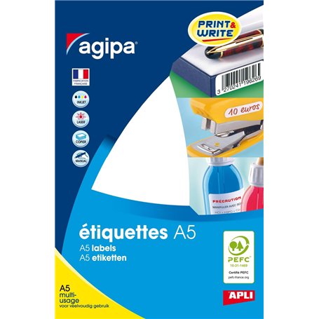 Apli 114034 - Etui 1088 étiquettes multi-usage 11 x 30 mm Blanc