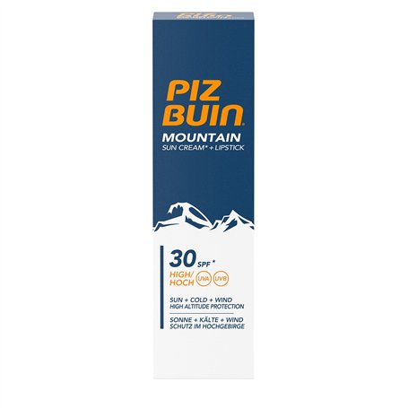 Piz Buin Gamme Montagne Tube Combi de Crème de Protection Solaire IP30 20 ml et Stick à Lèvres IP30 2
