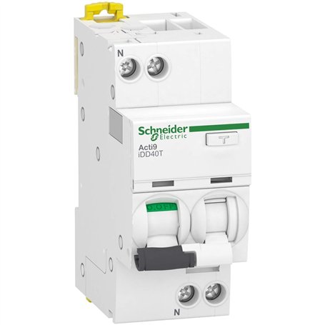 Schneider Electric - Acti9 iDD40T - disjoncteur différentiel - 1P+N C 20A 4500A/6kA 30mA type A SI - A9DB2620