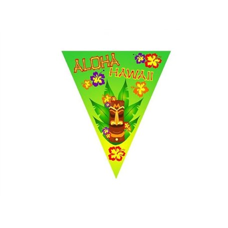 Guirlande 10 fanions Aloha tiki 5m