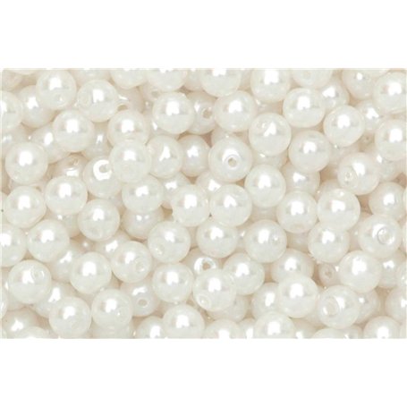 Lot 200 Perles Nacrées Blanc Acrylique Diametre 6 mm - Création Diy