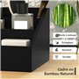 HOMCOM Boite de Rangement de Bureau - Organiseur de Bureau - 7 Compartiments, 2 tiroirs - Bambou Verni Noir