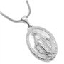 BOBIJOO Jewelry - Médaille Pendentif Vierge Marie Miraculeuse Acier Argenté Communion + Chaîne