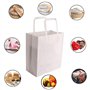 Miamex 50 Sacs Blancs en Papier Cabas avec Poignées Plates – 21 x 11 x 25 cm – Solide pour les Courses Emballage cadeau pour ann
