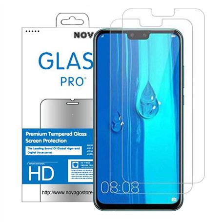 NOVAGO Compatible avec Huawei Y9 2019 - Pack de 2 Films en Verre trempé Ultra résistant Anti Choc et Anti Explosion d'écran (Fil