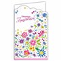 Afie 15-6503 Carte avec Enveloppe Heureux Anniversaire pour Fille Femme Bouquet de Fleurs des Champs Champêtre Papillons Libellu