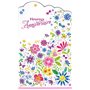 Afie 15-6503 Carte avec Enveloppe Heureux Anniversaire pour Fille Femme Bouquet de Fleurs des Champs Champêtre Papillons Libellu