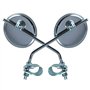 cyclingcolors 2x rétroviseur vélo chromé rond 75mm à collier réversible gauche droite guidon 22mm cycle ville route vintage (1 P