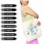 Zinello Design - Tote Bag en Coton Réutilisable avec Message 'Merci pour tout' – Sac Cabas Écologique Idéal pour Courses, Cadeau