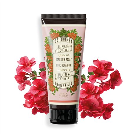 Panier des Sens – Gel Douche Naturel Rose Geranium - Gel Douche Hydratant – à Huile d'Olive - 95% d'Ingrédients Naturels - Fabri