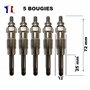 (Lot de 5) Bougie de préchauffage compatible avec 190D 190 d Diesel Turbo W201 W123 W124 T1 Classe G Sprinter = A0001597501 A000
