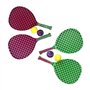 Set de Tennis de Plage 2 Raquettes en Plastique 50 cm avec 2 Balles en Mousse et Housse de Transport - Couleur Aléatoire