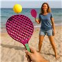 Set de Tennis de Plage 2 Raquettes en Plastique 50 cm avec 2 Balles en Mousse et Housse de Transport - Couleur Aléatoire