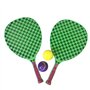 Set de Tennis de Plage 2 Raquettes en Plastique 50 cm avec 2 Balles en Mousse et Housse de Transport - Couleur Aléatoire