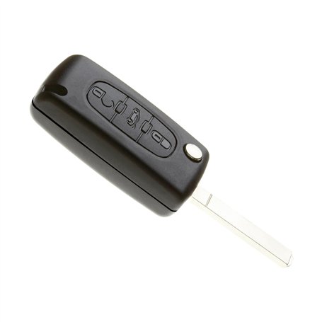 Jongo - Coque de Clé avec Lame Compatible avec Peugeot 207cc et 407 | CE0523 Boitier Clef Plip Voiture Télécommande 3 Boutons