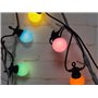 elume Guirlande Guinguette extérieure 12m raccordable 40 lampes multicolores, LED blanc chaud