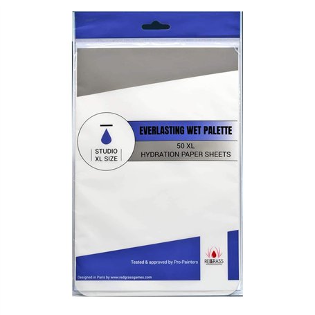 Lot de 50 Feuilles de Papier hydratant pour Palette Humide Everlassting Studio XL - Papier d'hydratation pour Peinture Miniature
